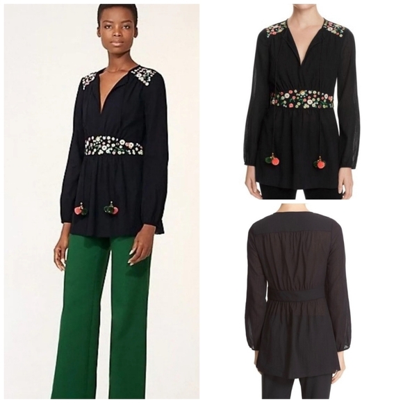 TORY Burch Fleur embroidered boho tunic 4 - Picture 1 of 16